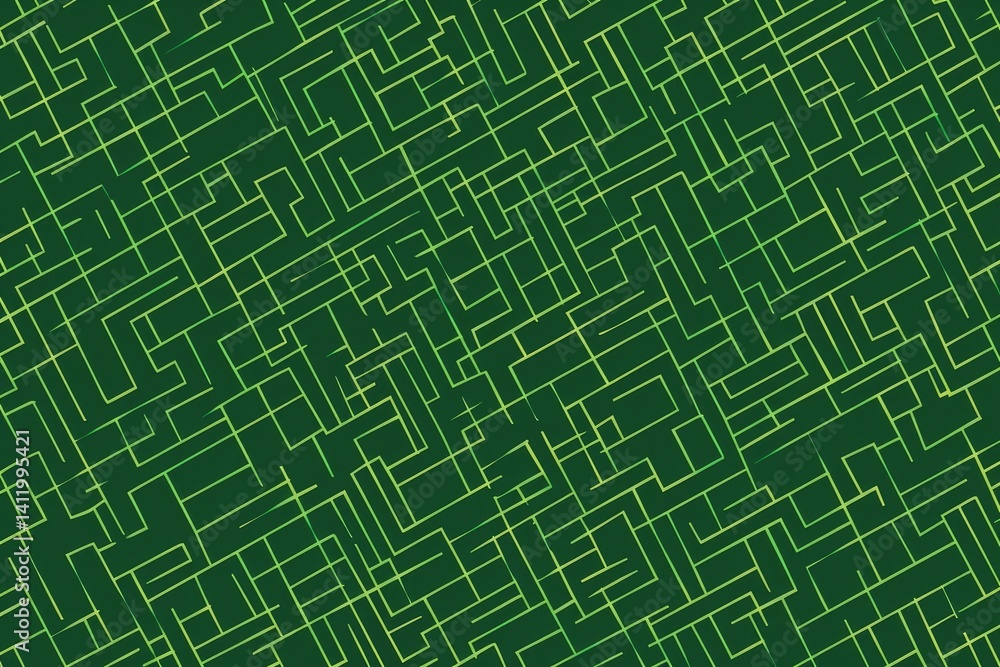 Poster green and yellow digital grid with glowing lines. futuristic technology background for design and in