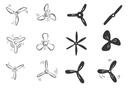 PNG propeller aircraft transportation vector equipment fan prop fly picture marine motor flat aviation ship technology icon engine industrial blade plane background screw