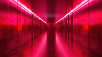 Magenta abstract hallway design