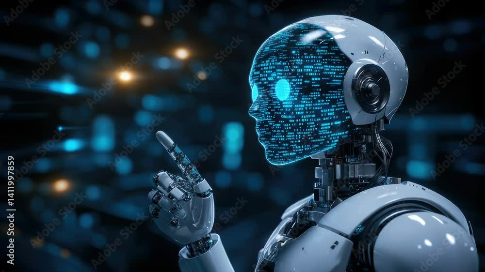 Poster conceptual image of artificial intelligence speech processing, digital communication,machine learnin