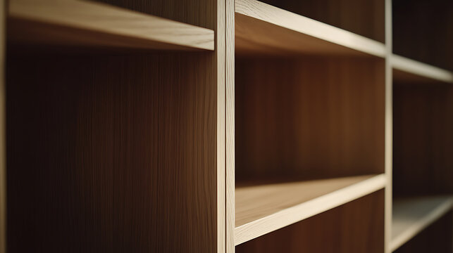 Carpenter building a custom bookcase in a home office. Featuring woodworking