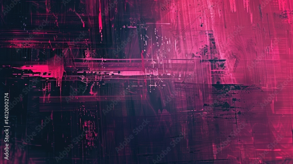 Poster abstract of complex glitch with pixel effect in graphic background use shading and monochrome to exp