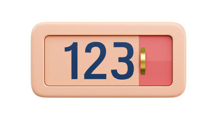 Isolated Counter with Numbers 123