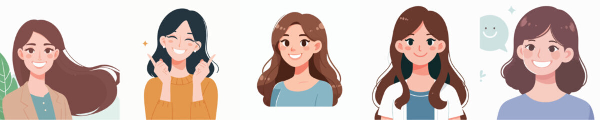 Vector of a smiling woman.