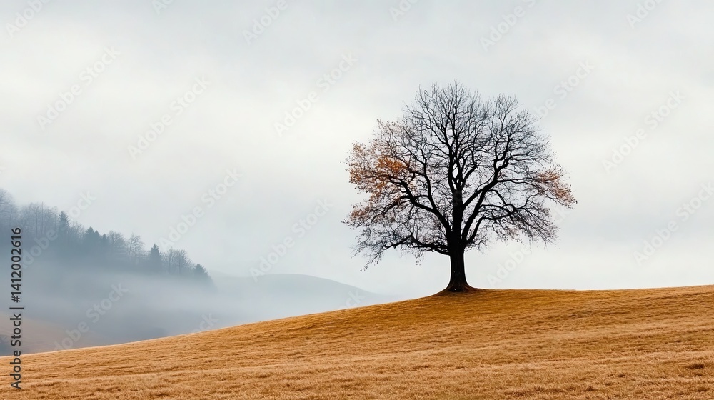 Poster a style in which a natural space or scene appears empty, emphasizing a few elements.