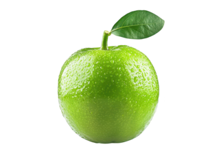 Juicy green apple with fresh leaf, a healthy and delicious treat for all fresh
