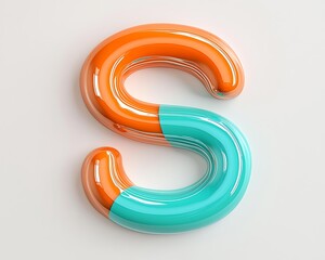 Colorful Letter S on White