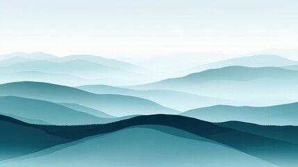 Misty mountain range, serene landscape, peaceful background, ideal for meditation, nature imagery