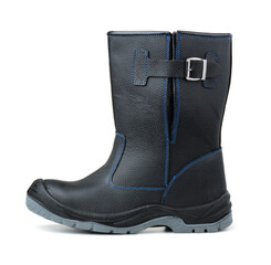 Single black winter work boot