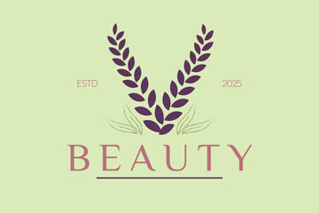 Beauty Letter V Alphabet Logo