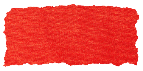 Torn Red Fabric Frame with Frayed Edges on Transparent Background for Banner, Poster and Creative Design