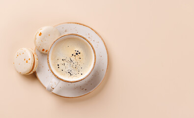 A delightful combination of freshly brewed coffee and delicate macaroons