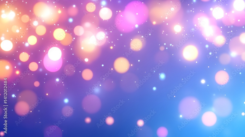 Poster abstract bokeh display of vibrant, glowing light particles.
