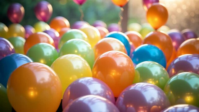 Balloons displaying vibrant colors