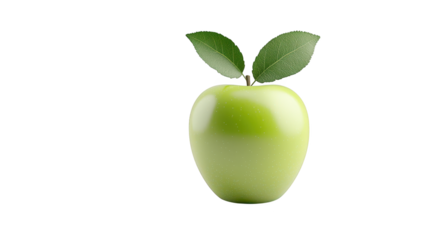 Juicy green apple with leaf, a symbol of freshness and healthy eating fresh