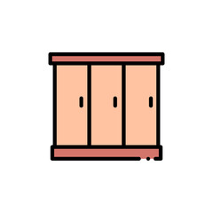 Cupboard colored icons, minimalist vector illustration ,simple transparent graphic element .Isolated on white background