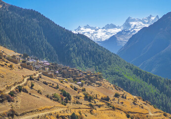 Himalayas, Nepal - The famous hiking on the roof of the world called Annapurna Circuit in the...