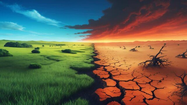 Ecological landscape - notion of climate change, desert expansion.