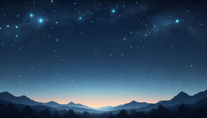 Starry mountain night sky