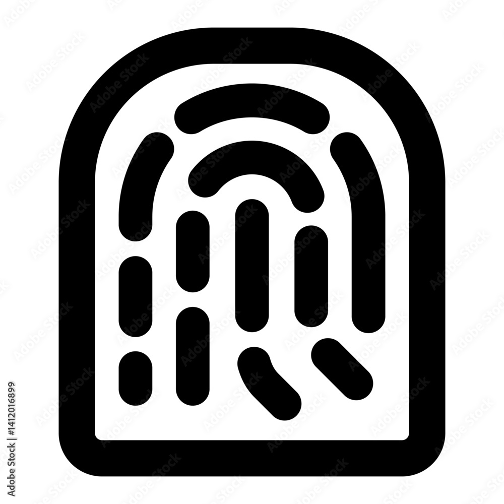 Poster fingerprint scan sample solid icon, biometric scanner concept. vector graphics. finger print, scan s