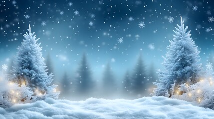 Majestic Snow-Covered Trees in a Peaceful Winter Wonderland Landscape tranquil winter ambiance