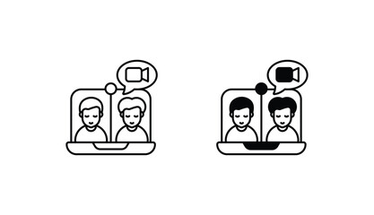 video call icon design with white background stock illustration