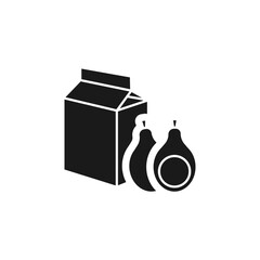 avocado juice box icon eps 10