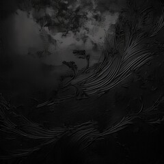 Black dark black grunge textured, abstrack background. Generated image