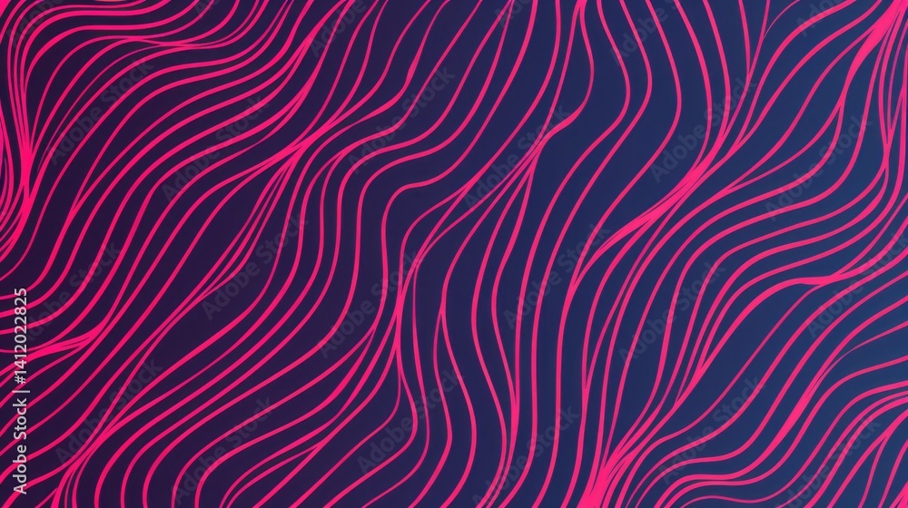 Poster abstract red and orange wavy lines on a dark background. digital art for vibrant and modern design. 