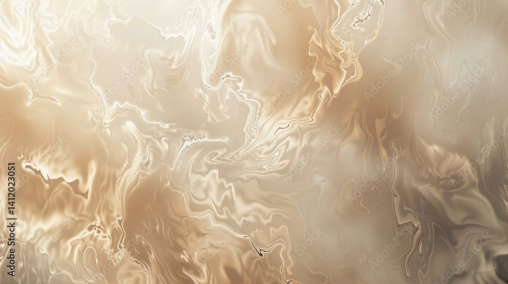 Poster abstract colorful swirled patterns with metallic sheen. digital art for vibrant and creative design.