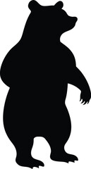 Bear Silhouette in Standing Pose | Wildlife Vector Art Download