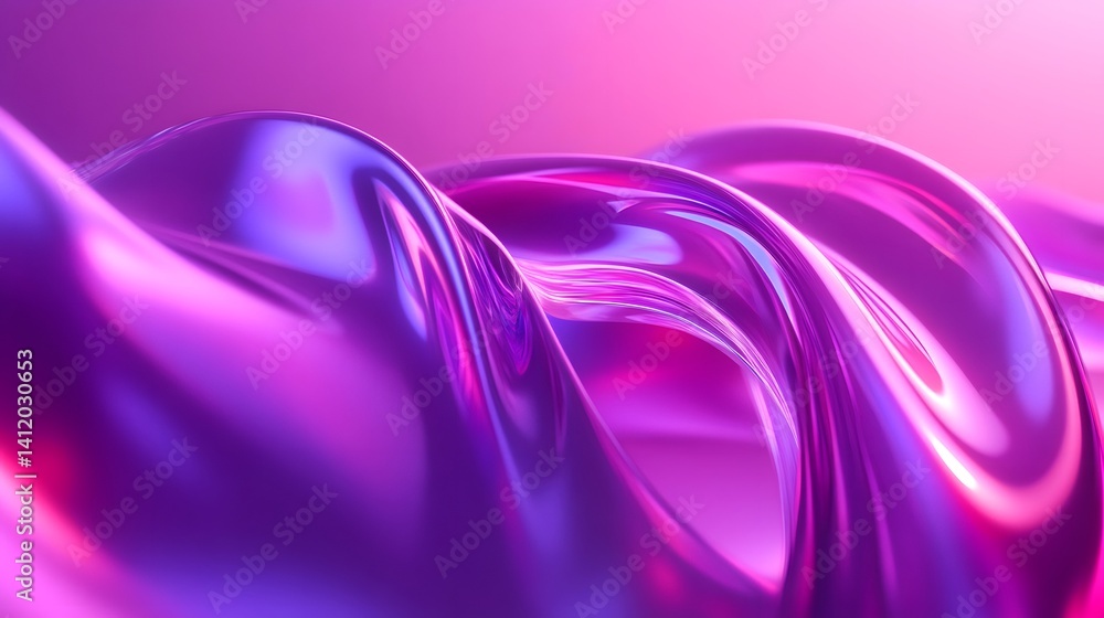 Poster Vibrant purple and pink flowing forms create a dynamic abstract design.