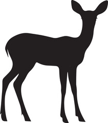 set of black silhouette deer