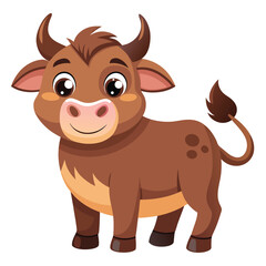 Bull Animal isolated flat vector illustration