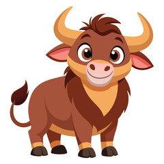 Bull Animal isolated flat vector illustration