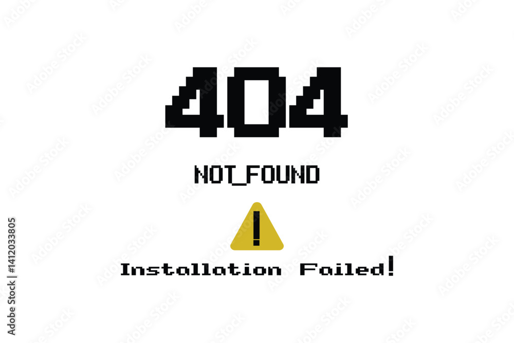 Aufkleber error 404 page not found. illustration background for website no landing page