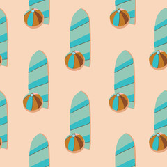 Summer Holidays Beach Vacation Sport Vector Seamless Pattern