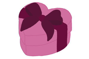 Heart Shaped pink gift box with a bow of love