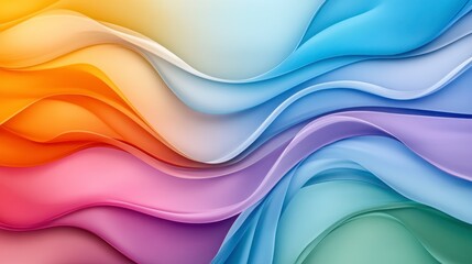 Obraz premium Colorful Waves of Fabric Flowing in a Soft Abstract Background
