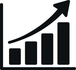 Rising graph icons showing growth and success for business and analysis design