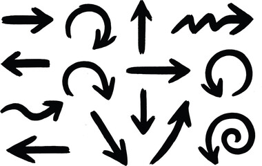 Hand drawn arrow icons collection for creative design projects