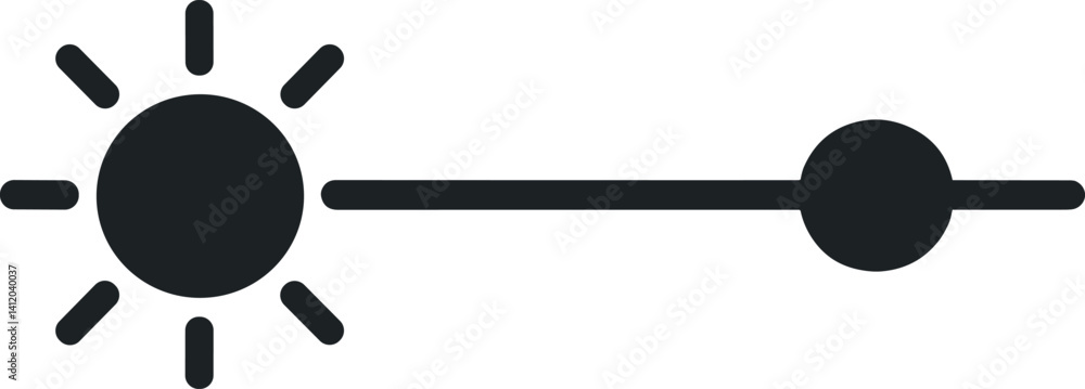 Poster minimalist brightness slider icon for user interface design and applications