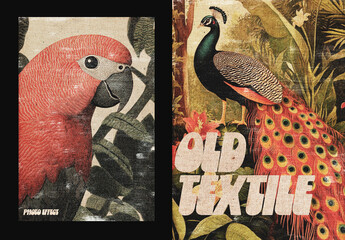 Worn Vintage Textile Old Photo Effect