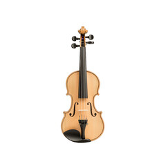 Fototapeta premium Vintage wooden violin with intricate carvings and a rich brown finish isolated on a transparent background 