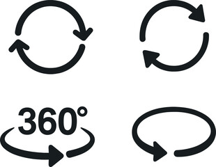 Rotational arrow icons for design and navigation concepts