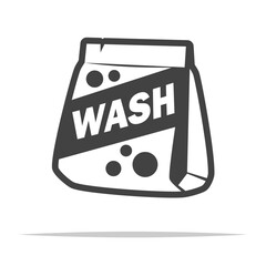 Laundry detergent plastic package outline icon transparent vector isolated