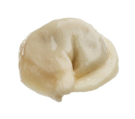 One delicious boiled dumpling isolated on white