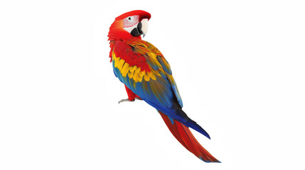 Obraz premium a colorful bird perched branch on a transparent background, PNG image, PNG file, Generative art.