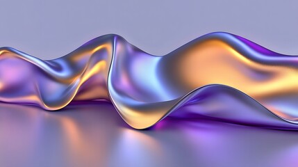 Naklejka premium Fluid metallic drapes in iridescent hues.