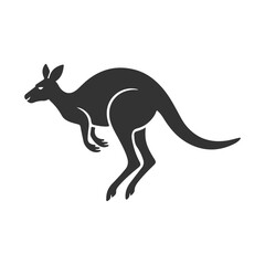 Kangaroo with baby silhouette vector illustration in black design style with wild animal and pet elements